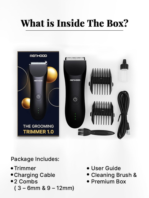 MENHOOD Men WaterProof Cordless Grooming Trimmer 1.0 for Beard Body & Private Part Shaving - Image 7