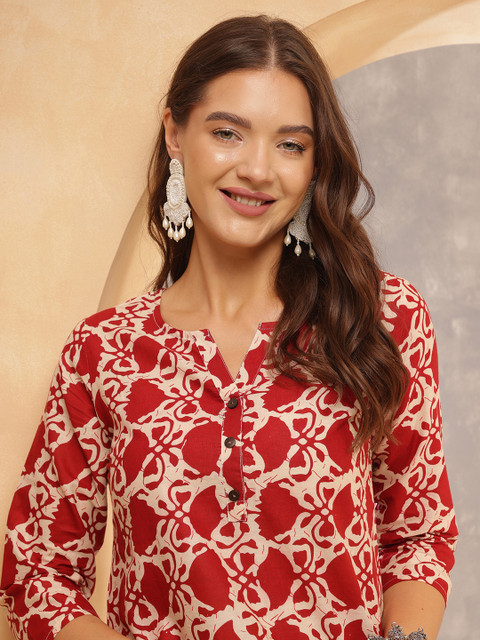 Anouk Rustic Women Ethnic Motifs Printed V-Neck Cotton Top - Image 7