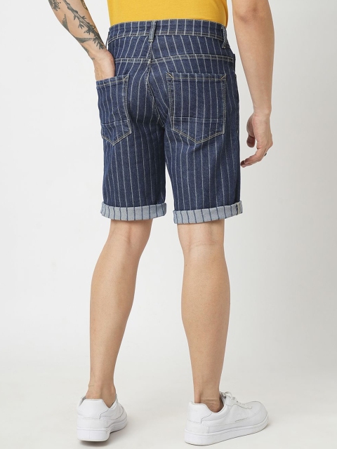 The Roadster Lifestyle Co Men Striped Slim Fit Mid-Rise Shorts - Image 5