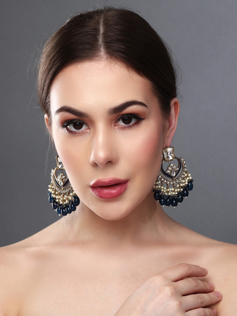 Anvik Gold Plated Beaded Contemporary Chandbalis - Image 6