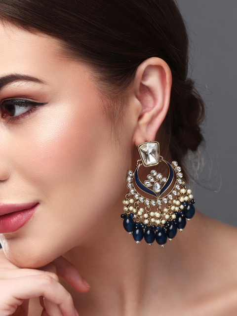 Anvik Gold Plated Beaded Contemporary Chandbalis - Image 7