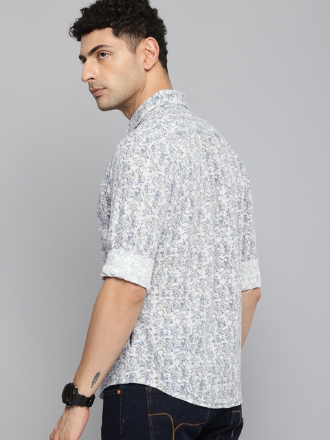 Flying Machine Slim Fit Floral Printed Pure Cotton Casual Shirt - Image 5