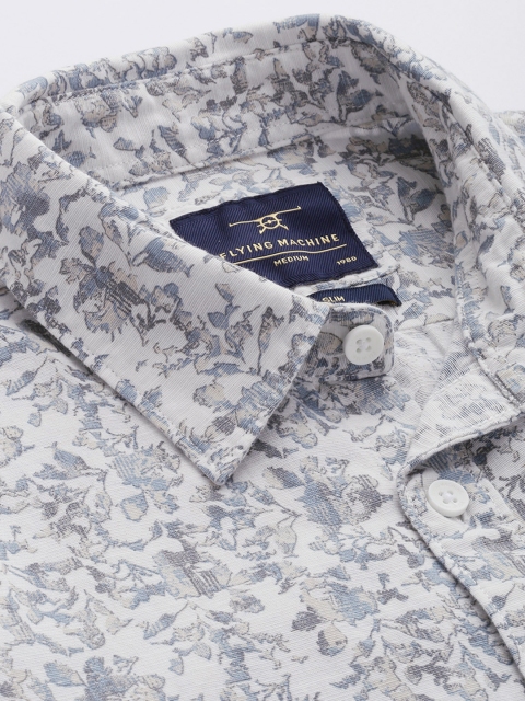 Flying Machine Slim Fit Floral Printed Pure Cotton Casual Shirt - Image 2