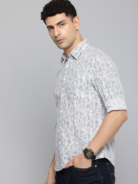 Flying Machine Slim Fit Floral Printed Pure Cotton Casual Shirt - Image 4
