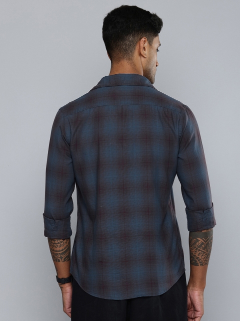 Flying Machine Slim Fit Checked Pure Cotton Casual Shirt - Image 5