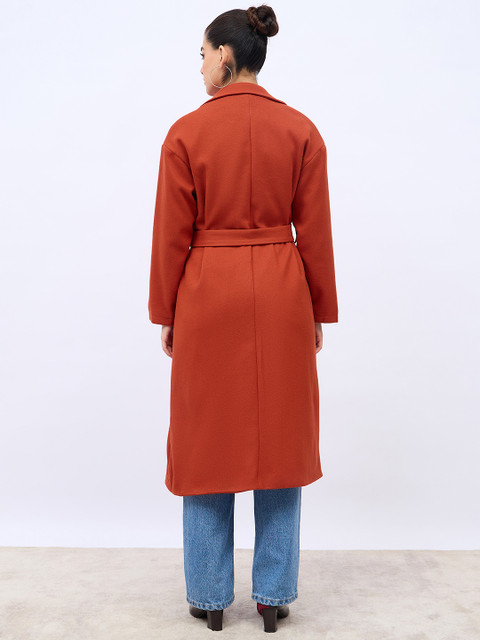 Styli Women Oversized Solid Knee Length Belted Coat Shacket - Image 5