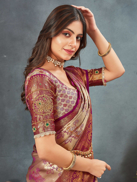 Tankori Woven Design Zari Dharmavaram Saree