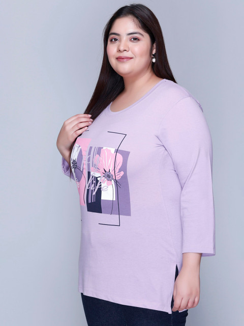 IN Love Women Printed Plus Size Round Neck Cotton T-Shirt - Image 4