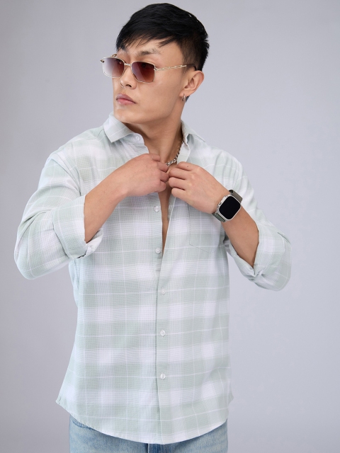 VASTRADO Men Classic Cutaway Collar Tartan Checked Cotton Slim Fit Casual Shirt - Image 2