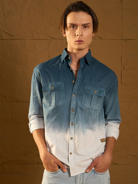 DENNISON Double Pocket Drop Shoulder Oversized Ombre Shirt - Image 2