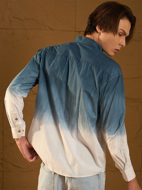 DENNISON Double Pocket Drop Shoulder Oversized Ombre Shirt - Image 5