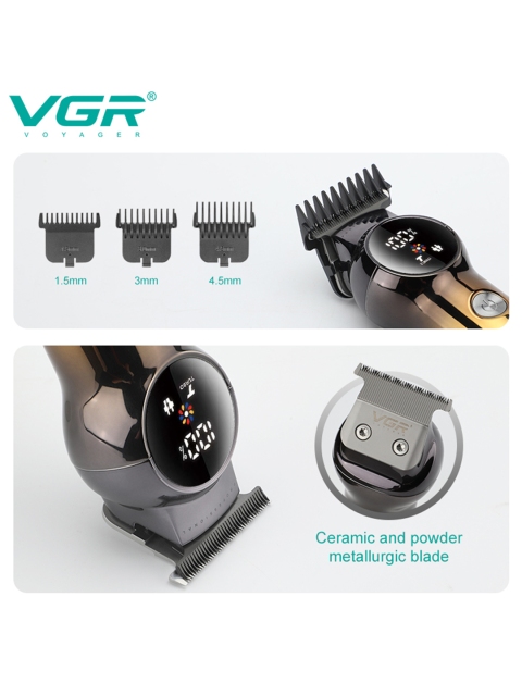 VGR V-989 Professional Hair Clipper With 180 min Runtime - Black & Gold - Image 3