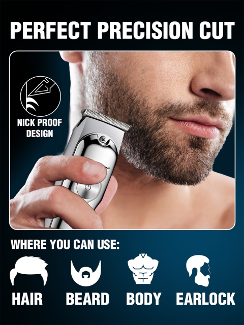 VGR V-071 Professional Hair Clipper With 3 Guide Combs & 120 min Runtime - Silver - Image 7