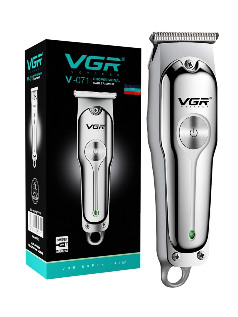 VGR V-071 Professional Hair Clipper With 3 Guide Combs & 120 min Runtime - Silver