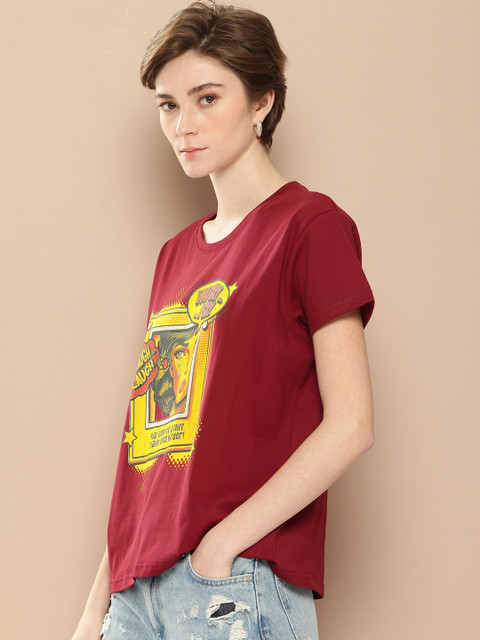 Difference of Opinion Printed Pure Cotton Boxy T-shirt - Image 3