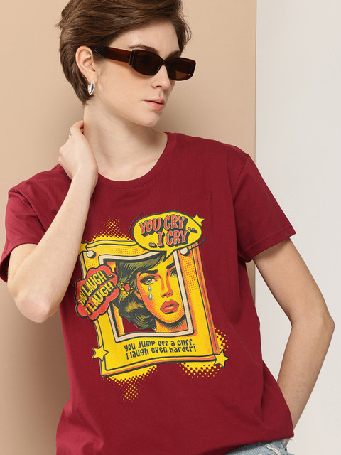 Difference of Opinion Printed Pure Cotton Boxy T-shirt