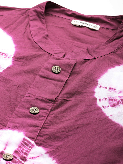 Readiprint Plus Size Tie & Dye Dyed Pure Cotton Top With Palazzos - Image 2