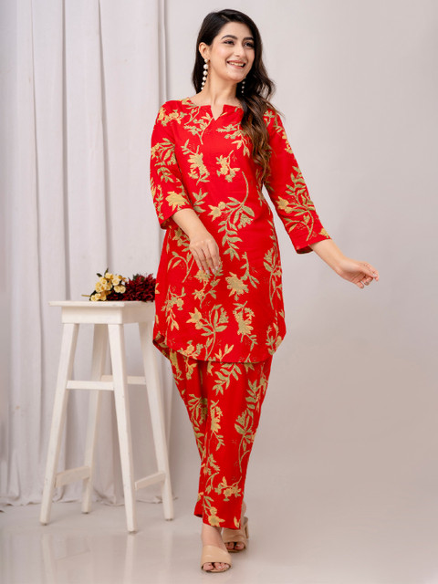 A&K Floral Printed Top With Palazzo Co-Ords