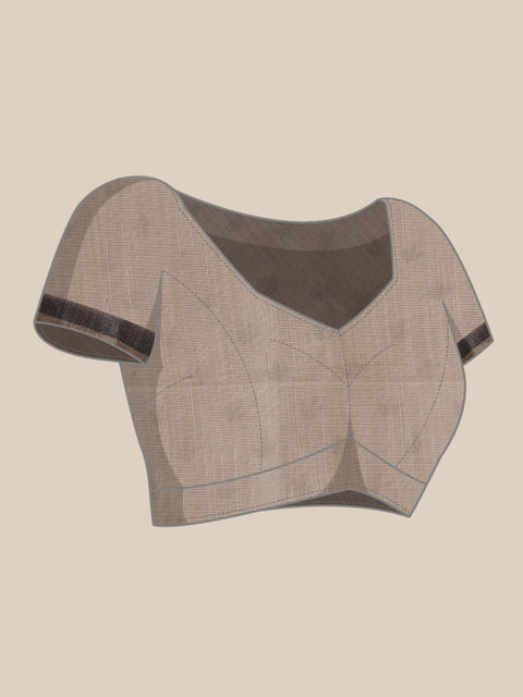 Silk Land Abstract Printed Half & Half Ready to Wear Tussar Saree - Image 7