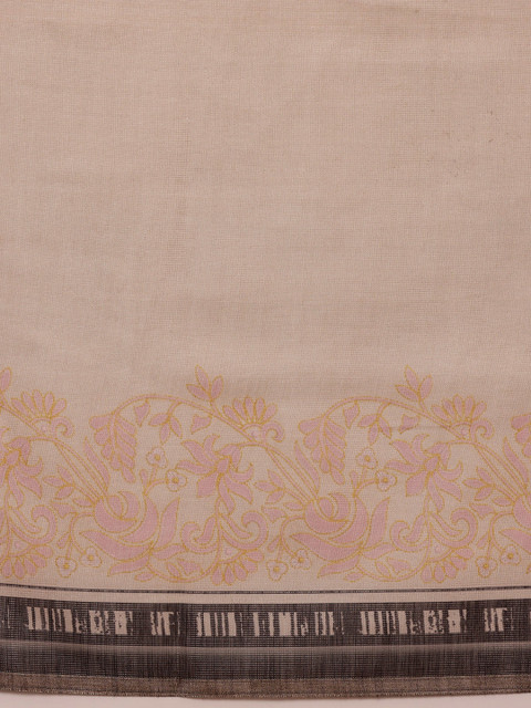 Silk Land Abstract Printed Half & Half Ready to Wear Tussar Saree - Image 6