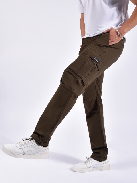 Beyoung Men Mid-Rise Regular Fit Cotton Cargos Trousers