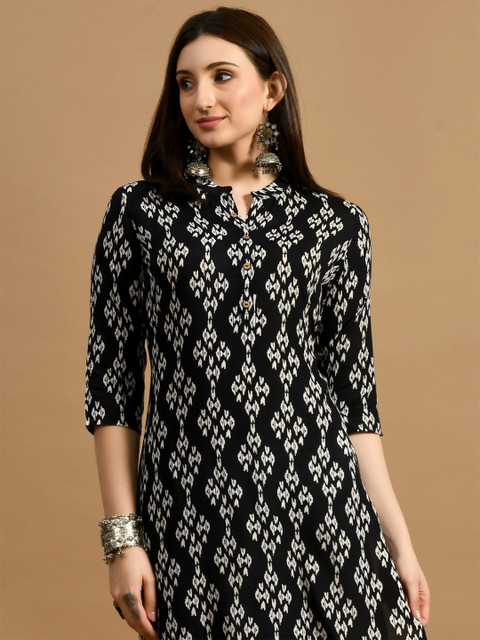 GLOWWORLD Geometric Printed Straight Kurta