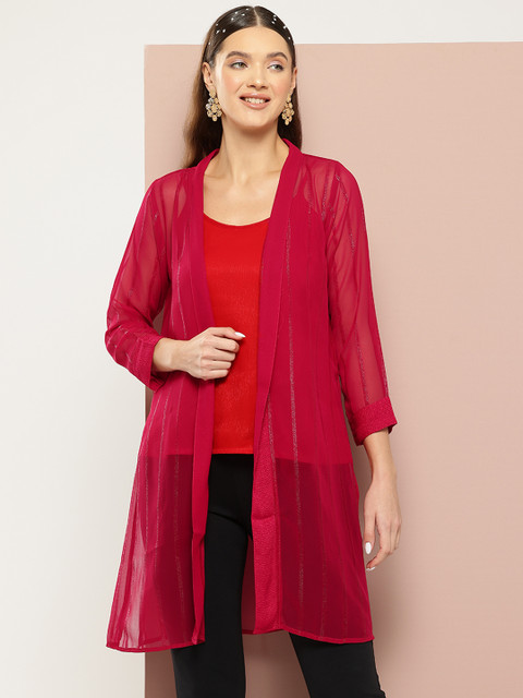 Qurvii Striped Longline Shrug