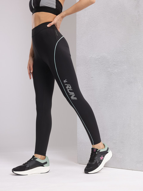 HRX by Hrithik Roshan Women Printed Rapid-Dry Running Tights - Image 3