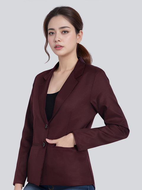 BAESD Women Notched Lapel Collar Single-Breasted Formal Blazer - Image 3