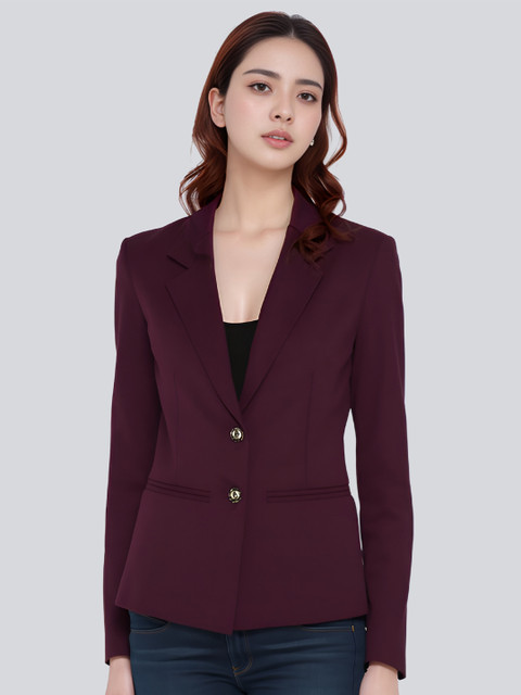 BAESD Women Notched Lapel Collar Single-Breasted Formal Blazer