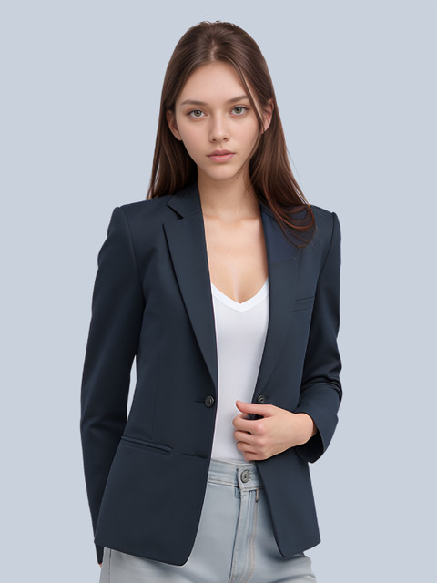 BAESD Notched Lapel Collar Single Breasted Blazer