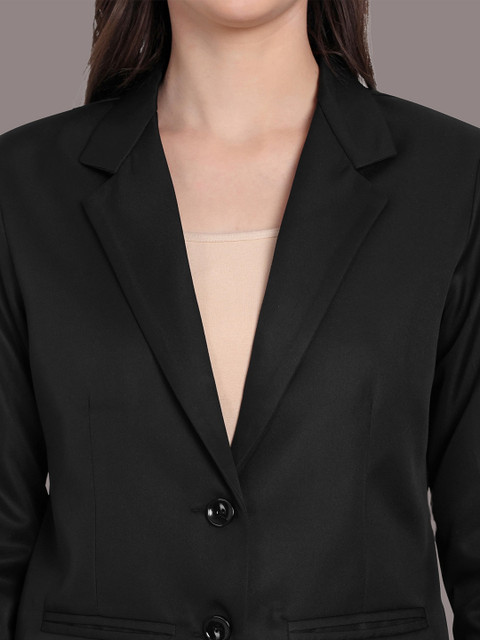 BAESD Women Notched Lapel Collar Single-Breasted Formal Blazer - Image 2