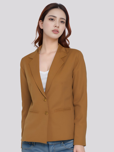 BAESD Women Notched Lapel Collar Single-Breasted Formal Blazer