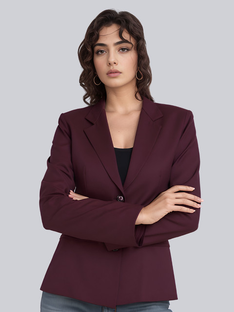 BAESD Notched Lapel Collar Single-Breasted Blazer