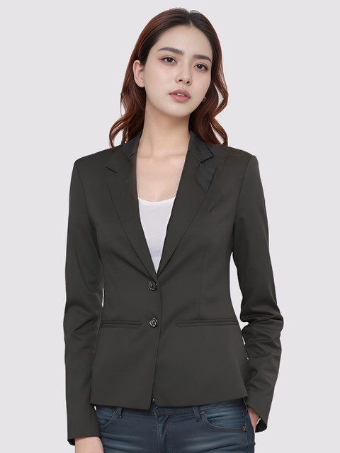 BAESD Notched Lapel Collar Single-Breasted Blazer