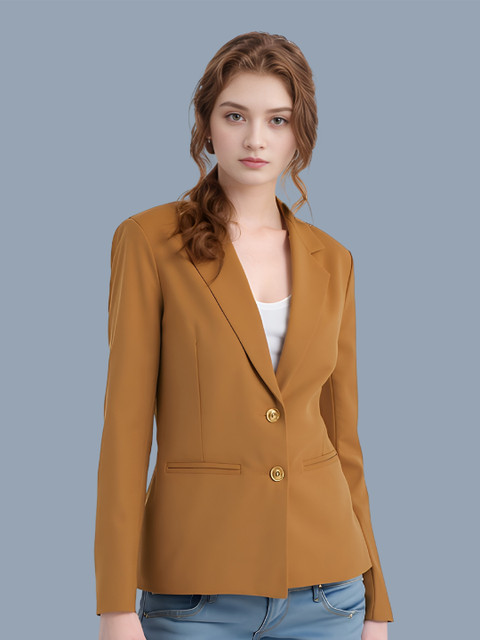 BAESD Women Notched Lapel Collar Single-Breasted Formal Blazer