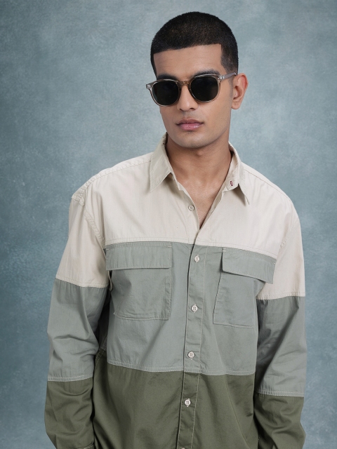 The Roadster Life Co. Striped Pure Cotton Relaxed Shirt