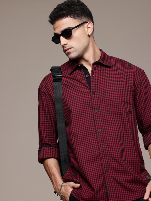 The Roadster Life Co. Pure Cotton Grid Tattersall Checked Relaxed Fit Casual Shirt
