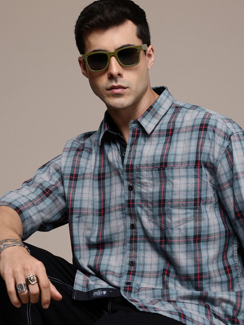 The Roadster Lifestyle Co. Checked Relaxed Fit Pure Cotton Casual Shirt
