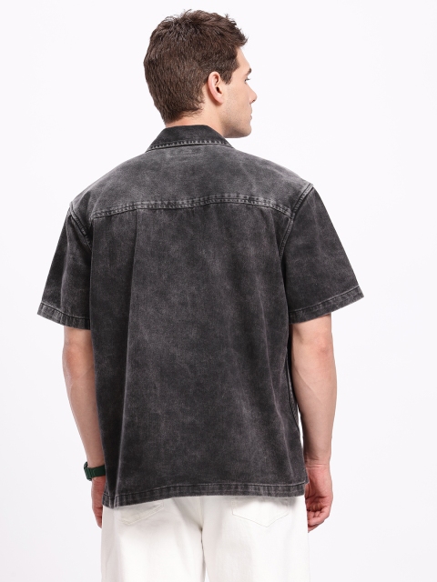 Aeropostale Drop-Shoulder Sleeves Denim Pure Cotton Relaxed Fit Casual Shirt - Image 4