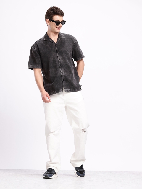 Aeropostale Drop-Shoulder Sleeves Denim Pure Cotton Relaxed Fit Casual Shirt - Image 5