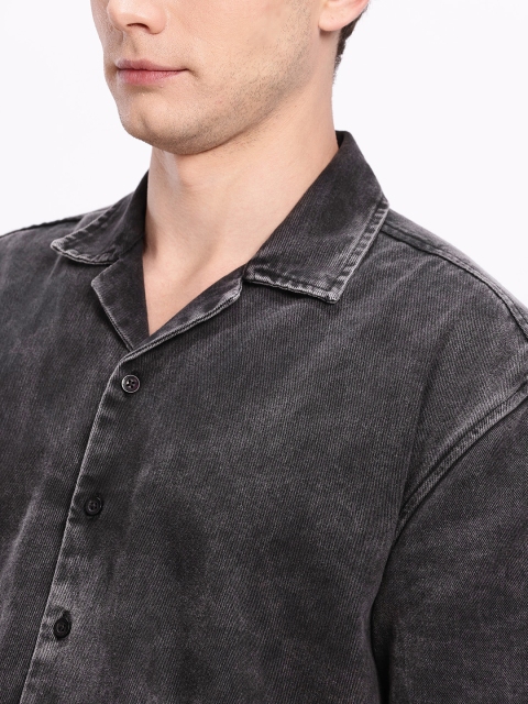 Aeropostale Drop-Shoulder Sleeves Denim Pure Cotton Relaxed Fit Casual Shirt - Image 6