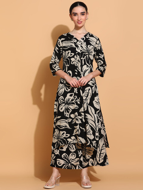 KALINI Floral Printed V-Neck Tunic with Palazzo Co-Ords