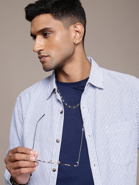 Roadster Men Striped Pure Cotton Casual Shirt
