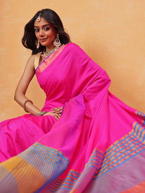 Silk Land Women Ready to Wear Saree With Blouse Piece