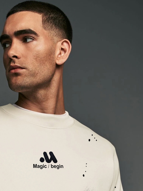 Maniac Men Solid Printed Sweatshirt - Image 2