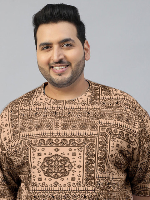 VEIRDO Men Plus Size Paisley Printed Oversized T-shirt - Image 3