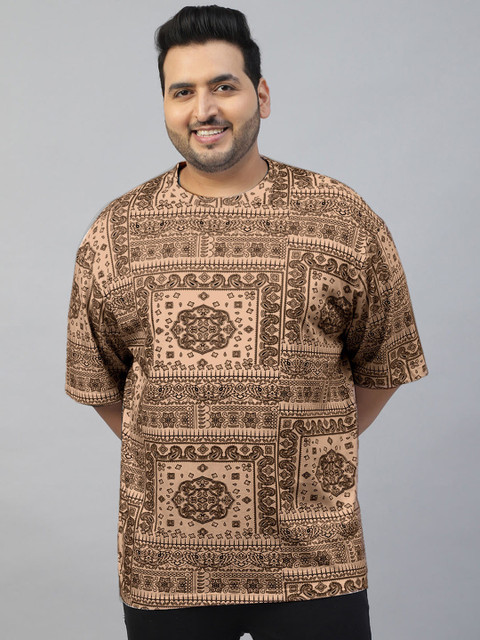VEIRDO Men Plus Size Paisley Printed Oversized T-shirt - Image 2