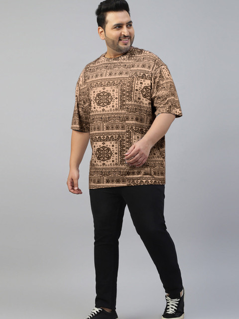VEIRDO Men Plus Size Paisley Printed Oversized T-shirt - Image 5