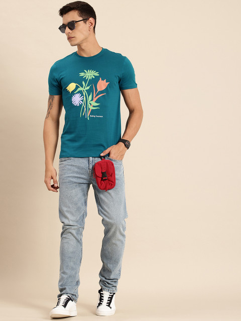 Being Human Floral Printed Pure Cotton T-shirt - Image 5